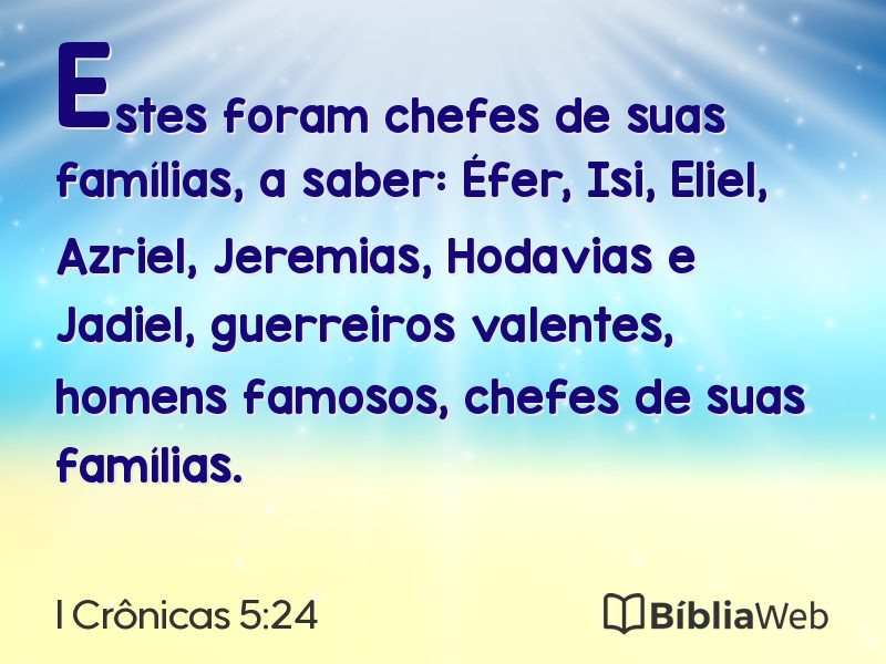 I Crônicas 5:24 em imagem para compartilhar