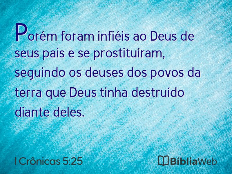 I Crônicas 5:25 em imagem para compartilhar