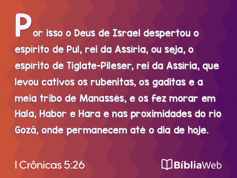 I Crônicas 5:26 em imagem para compartilhar