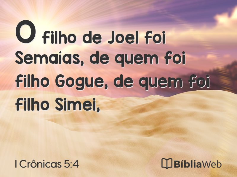 I Crônicas 5:4 em imagem para compartilhar