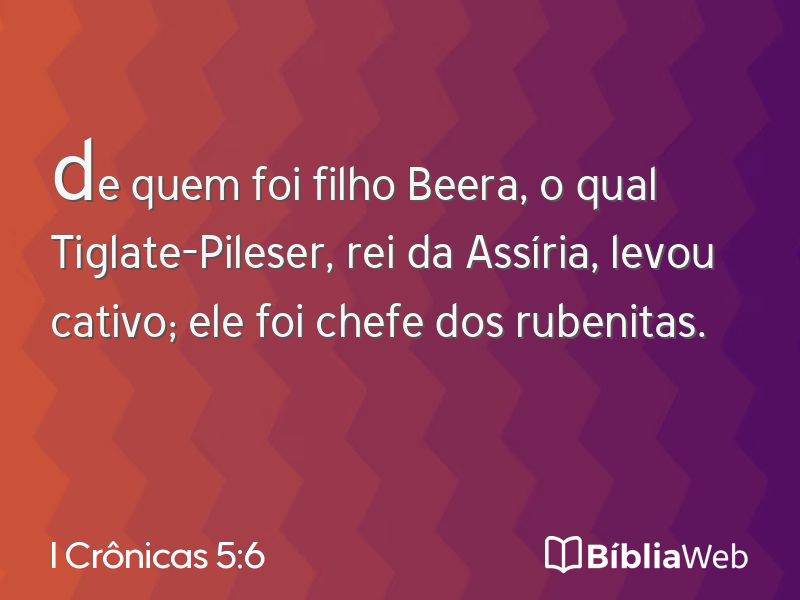 I Crônicas 5:6 em imagem para compartilhar