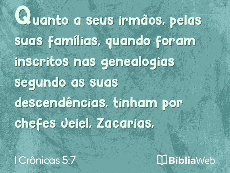 I Crônicas 5:7 em imagem para compartilhar