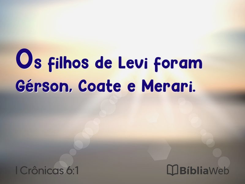 I Crônicas 6:1 em imagem para compartilhar