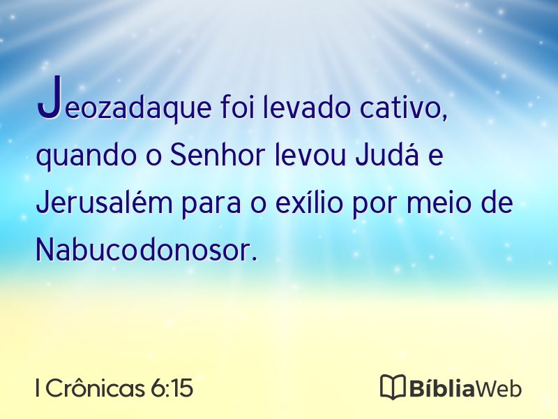 I Crônicas 6:15 em imagem para compartilhar