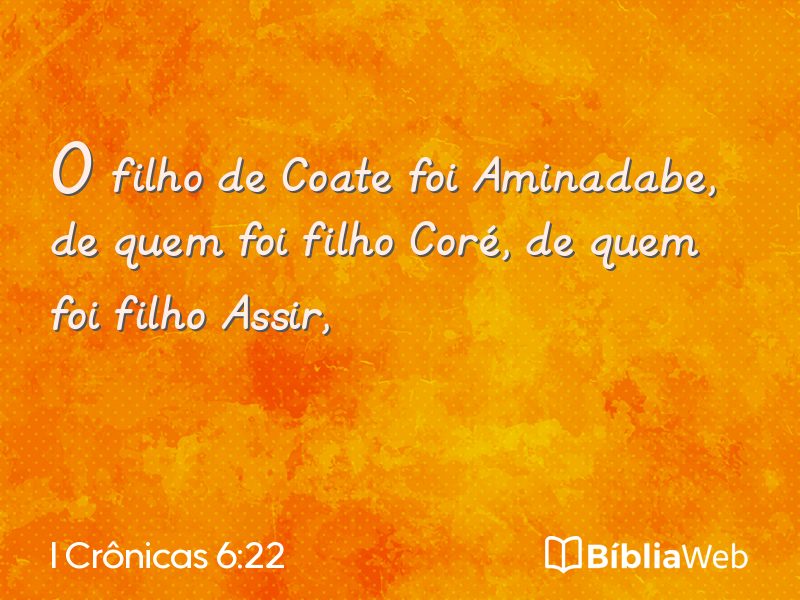 I Crônicas 6:22 em imagem para compartilhar