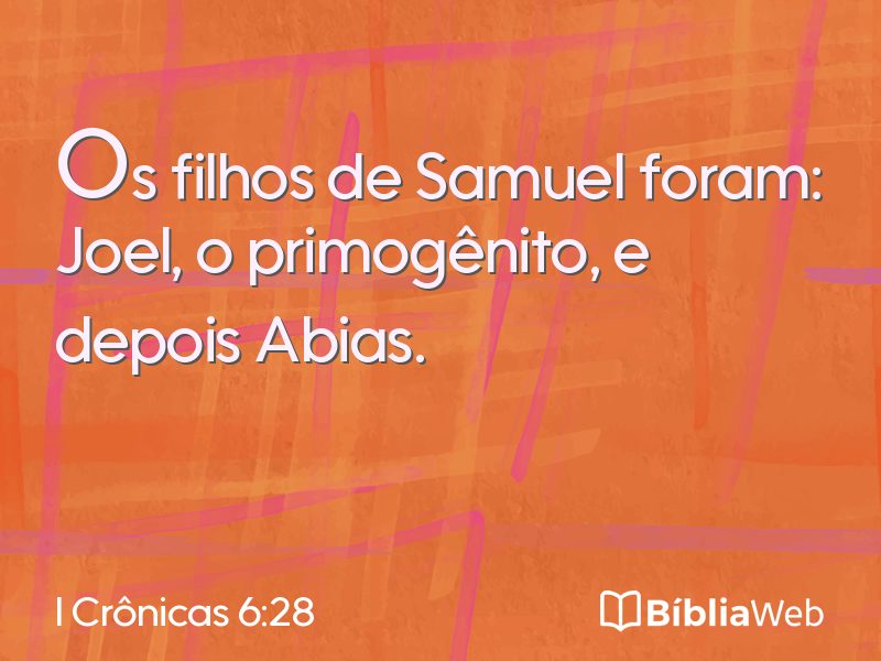 I Crônicas 6:28 em imagem para compartilhar