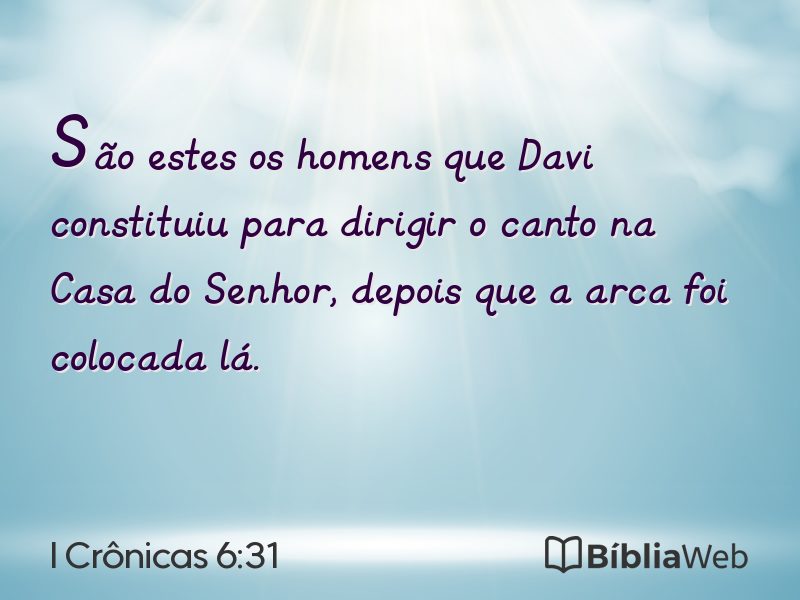 I Crônicas 6:31 em imagem para compartilhar