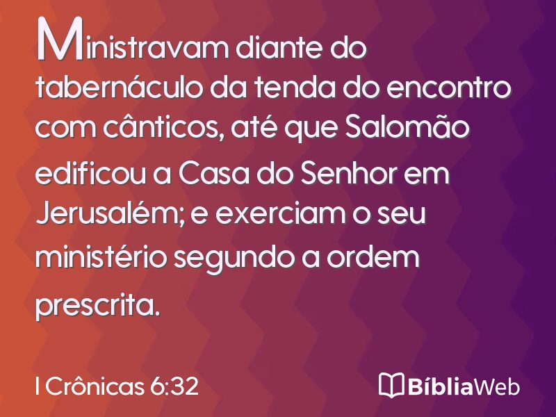 I Crônicas 6:32 em imagem para compartilhar