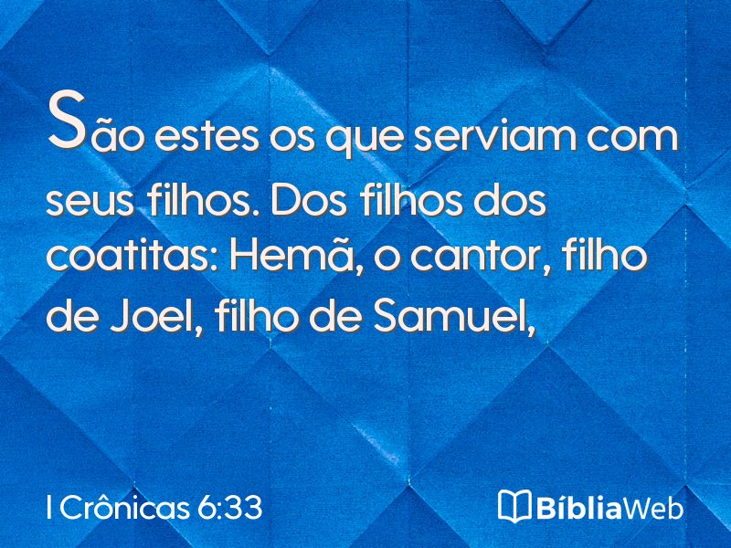 I Crônicas 6:33 em imagem para compartilhar