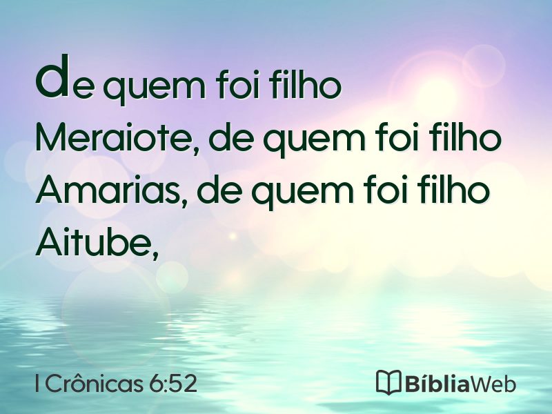 I Crônicas 6:52 em imagem para compartilhar