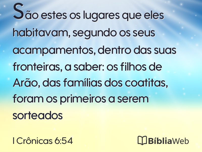 I Crônicas 6:54 em imagem para compartilhar