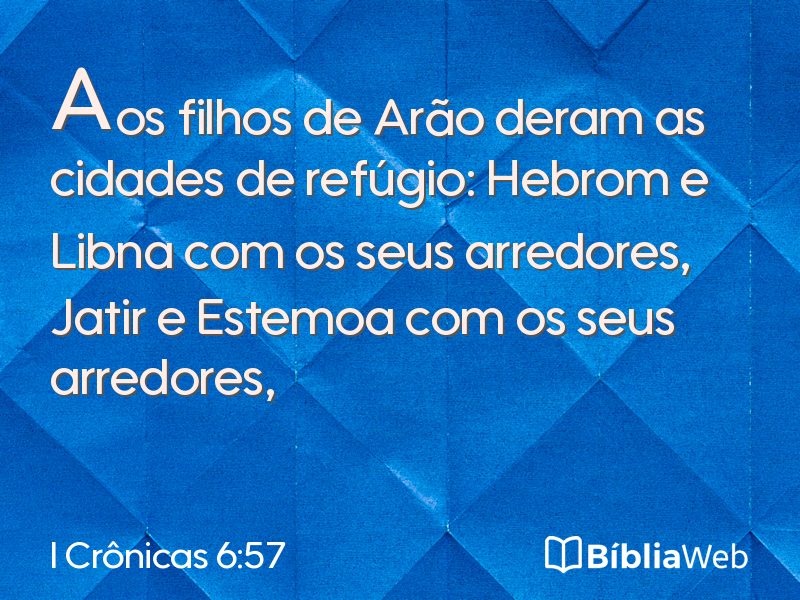 I Crônicas 6:57 em imagem para compartilhar