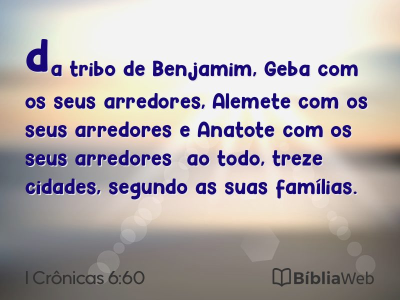 I Crônicas 6:60 em imagem para compartilhar