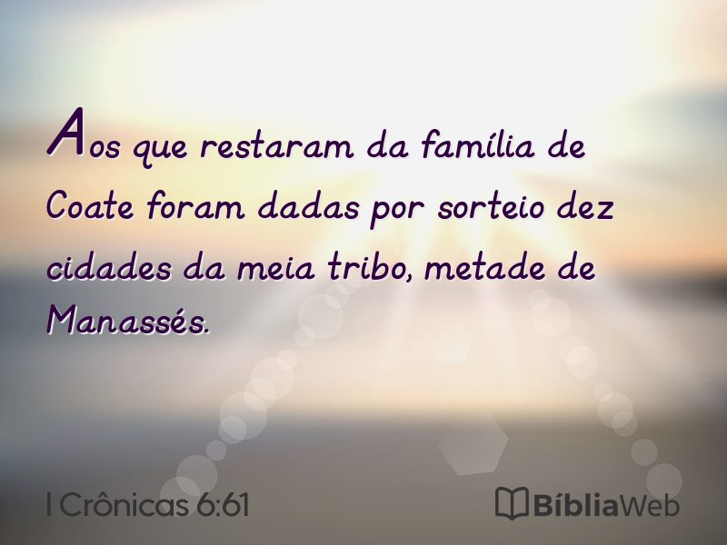 I Crônicas 6:61 em imagem para compartilhar