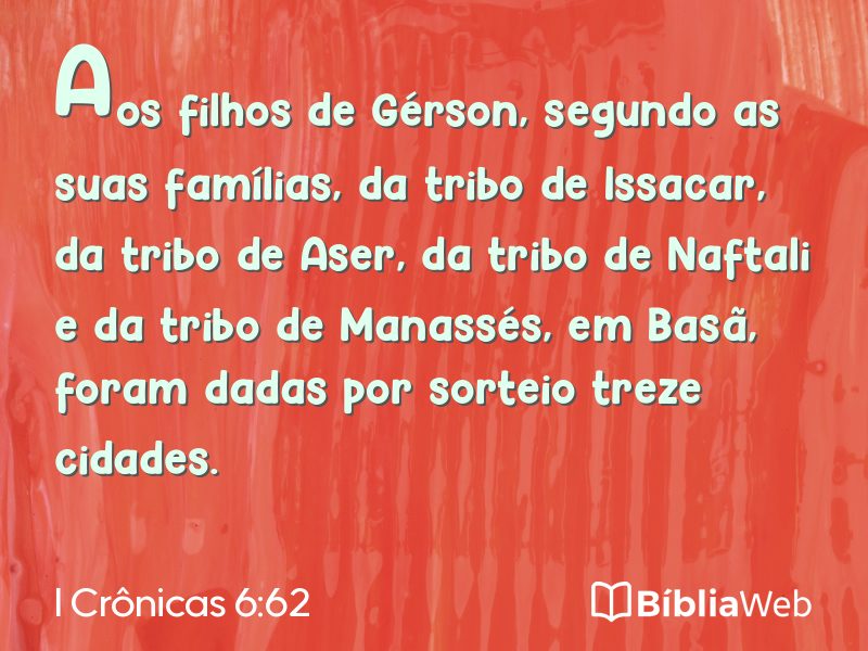 I Crônicas 6:62 em imagem para compartilhar