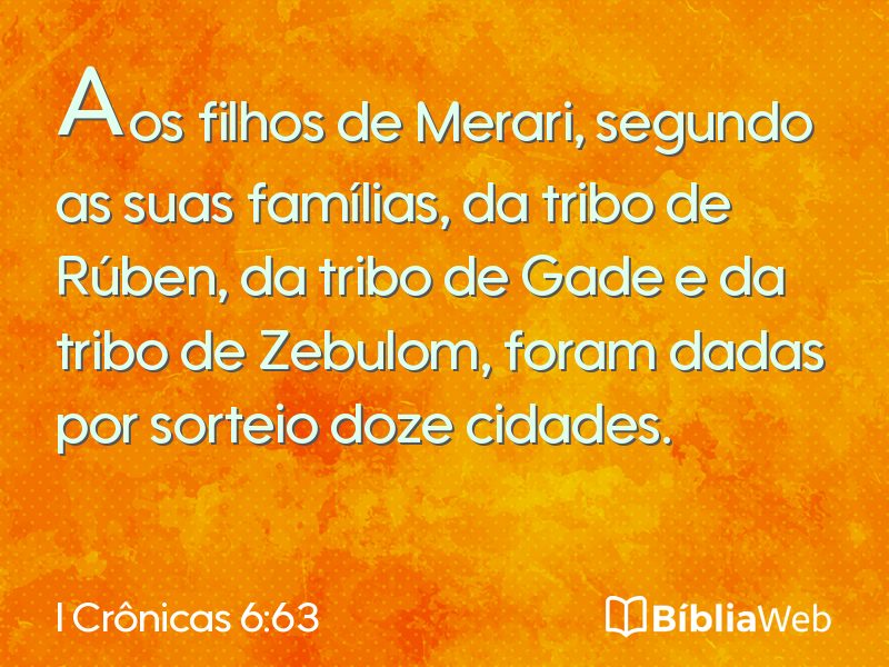 I Crônicas 6:63 em imagem para compartilhar