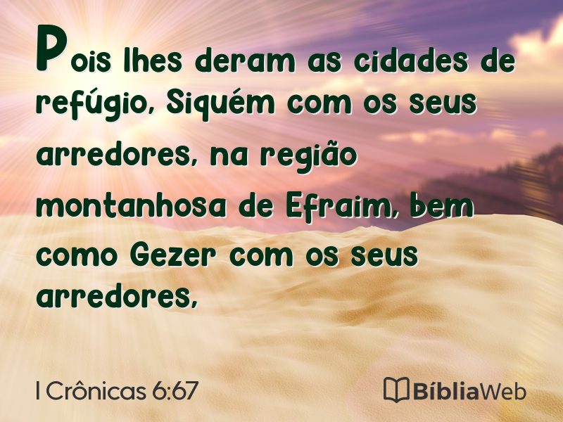 I Crônicas 6:67 em imagem para compartilhar