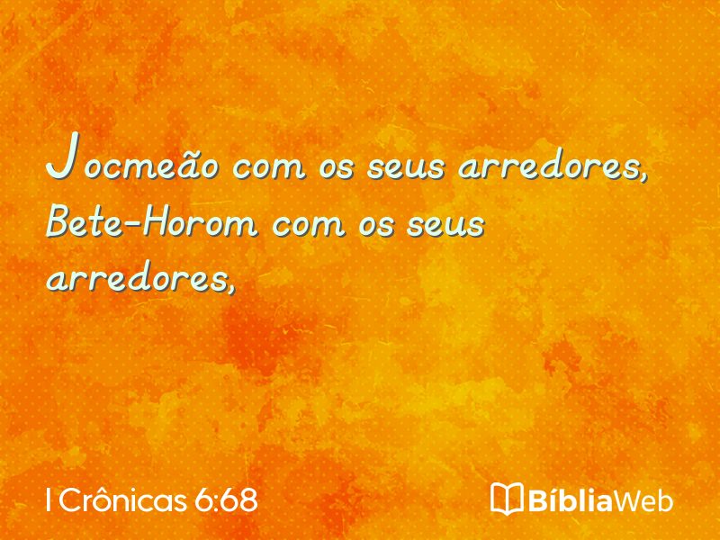 I Crônicas 6:68 em imagem para compartilhar