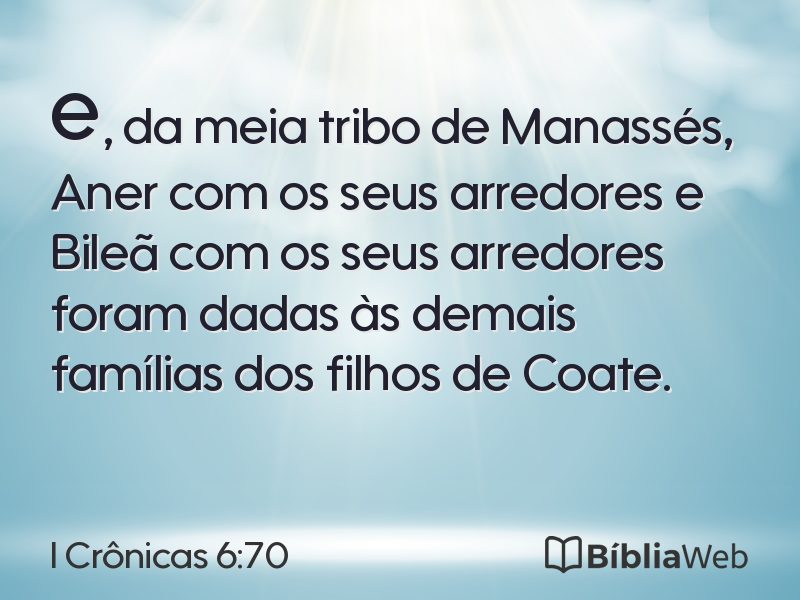 I Crônicas 6:70 em imagem para compartilhar