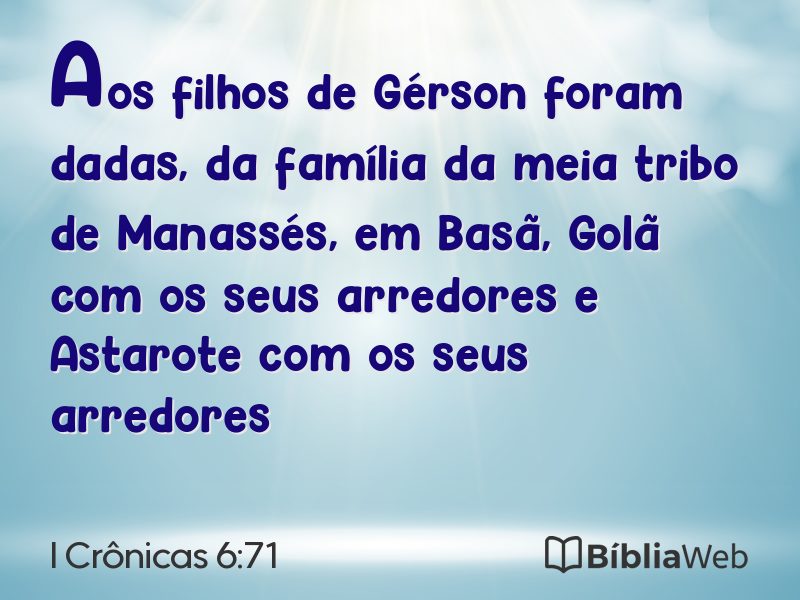 I Crônicas 6:71 em imagem para compartilhar