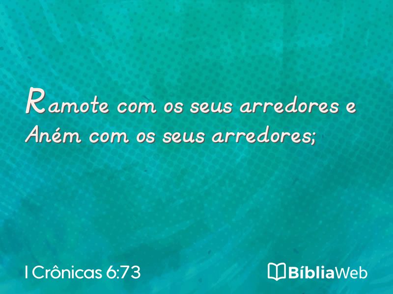 I Crônicas 6:73 em imagem para compartilhar