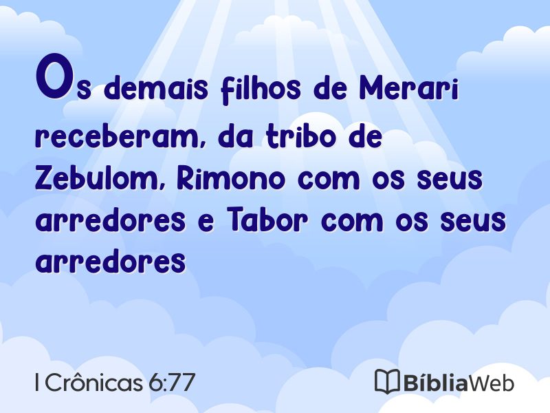 I Crônicas 6:77 em imagem para compartilhar