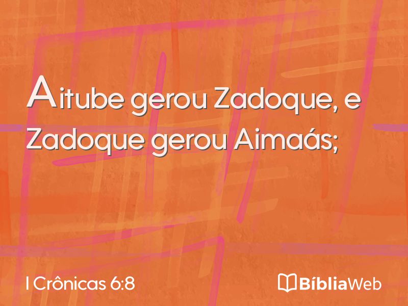 I Crônicas 6:8 em imagem para compartilhar