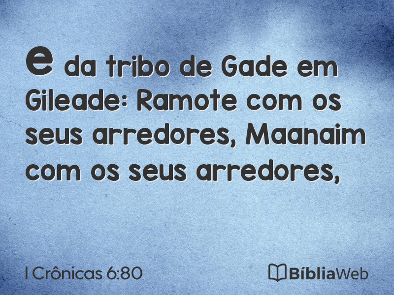 I Crônicas 6:80 em imagem para compartilhar