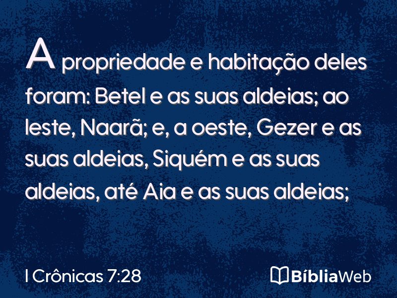 I Crônicas 7:28 em imagem para compartilhar