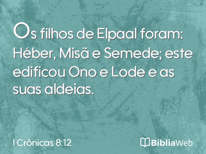 I Crônicas 8:12 em imagem para compartilhar