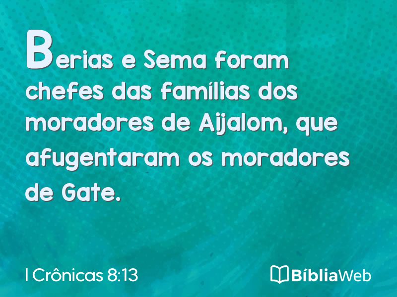 I Crônicas 8:13 em imagem para compartilhar