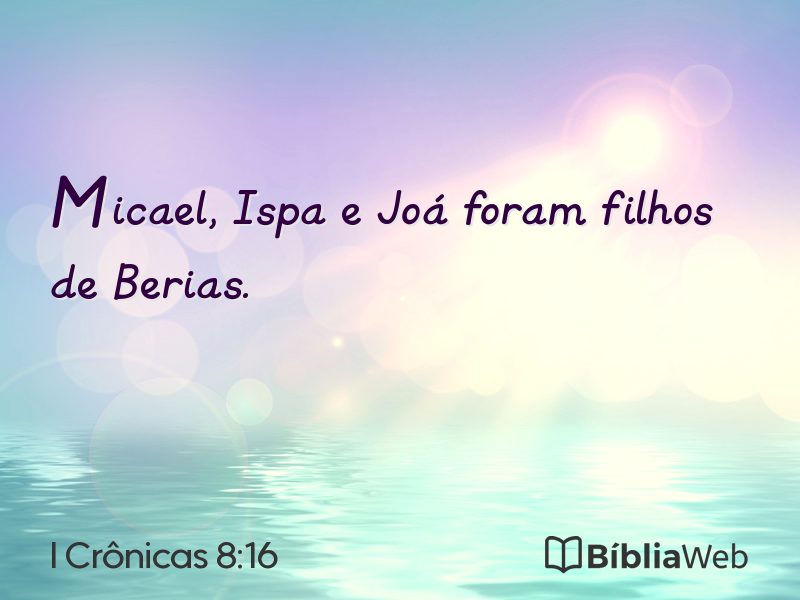 I Crônicas 8:16 em imagem para compartilhar