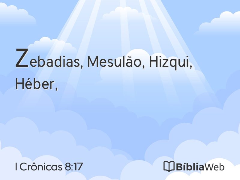 I Crônicas 8:17 em imagem para compartilhar