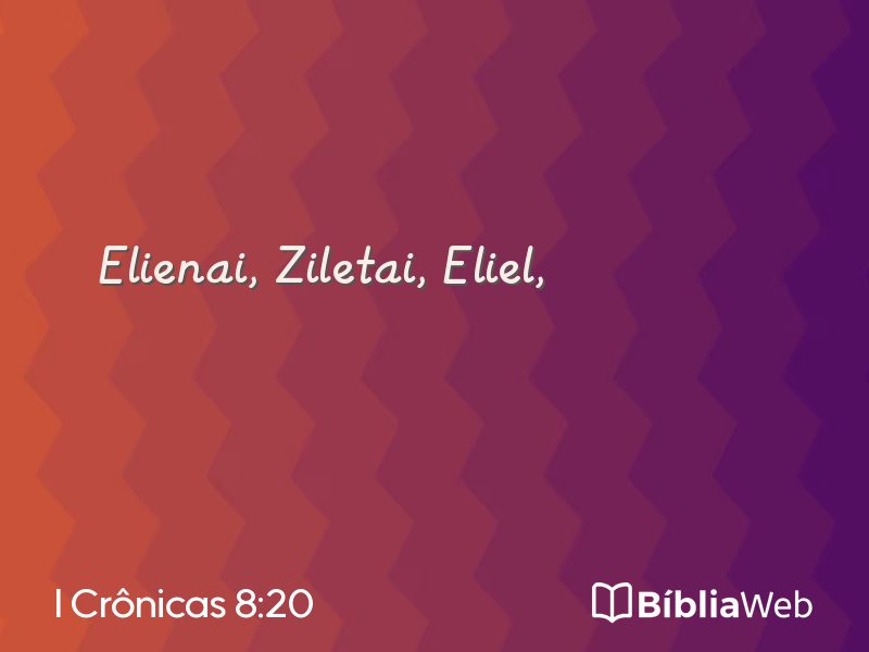 I Crônicas 8:20 em imagem para compartilhar