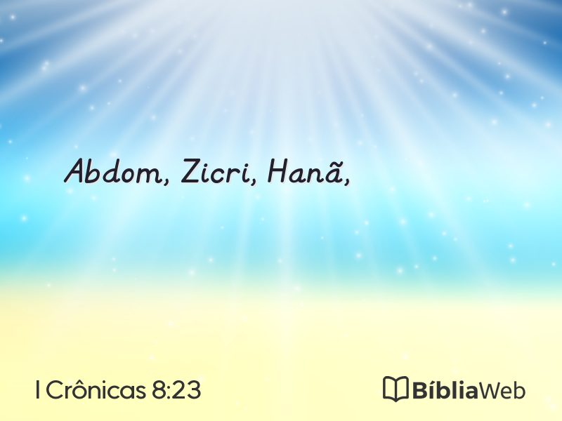 I Crônicas 8:23 em imagem para compartilhar