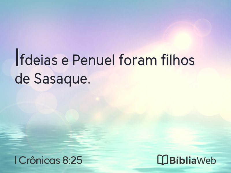 I Crônicas 8:25 em imagem para compartilhar