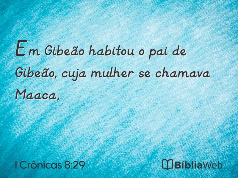 I Crônicas 8:29 em imagem para compartilhar