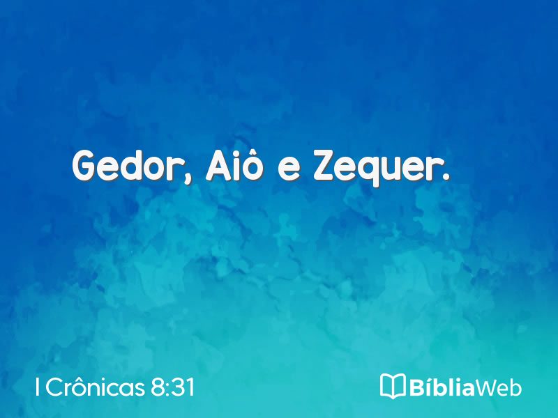 I Crônicas 8:31 em imagem para compartilhar