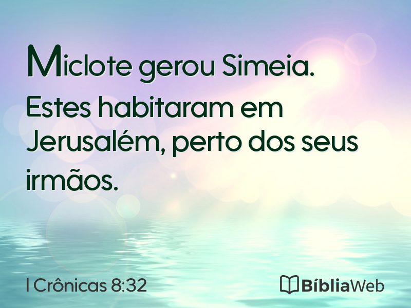 I Crônicas 8:32 em imagem para compartilhar