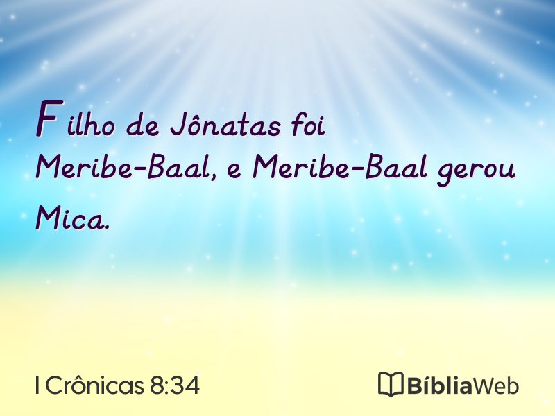 I Crônicas 8:34 em imagem para compartilhar