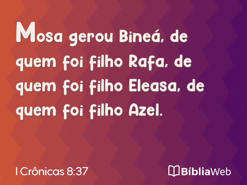 I Crônicas 8:37 em imagem para compartilhar