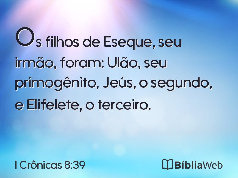 I Crônicas 8:39 em imagem para compartilhar