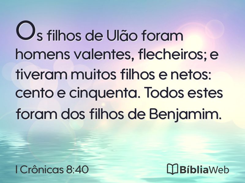 I Crônicas 8:40 em imagem para compartilhar