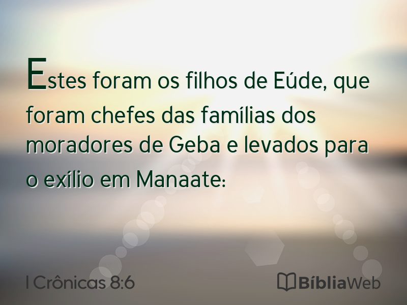 I Crônicas 8:6 em imagem para compartilhar