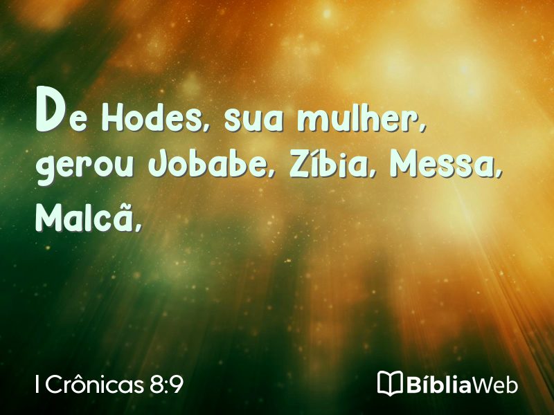 I Crônicas 8:9 em imagem para compartilhar