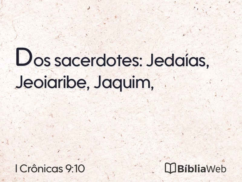 I Crônicas 9:10 em imagem para compartilhar