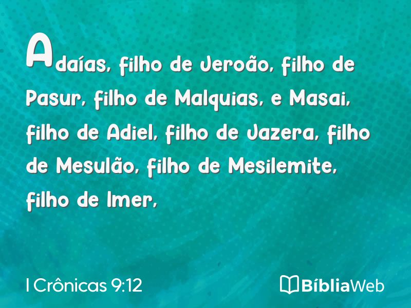 I Crônicas 9:12 em imagem para compartilhar