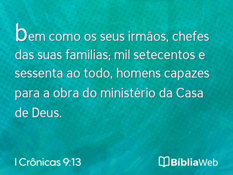 I Crônicas 9:13 em imagem para compartilhar