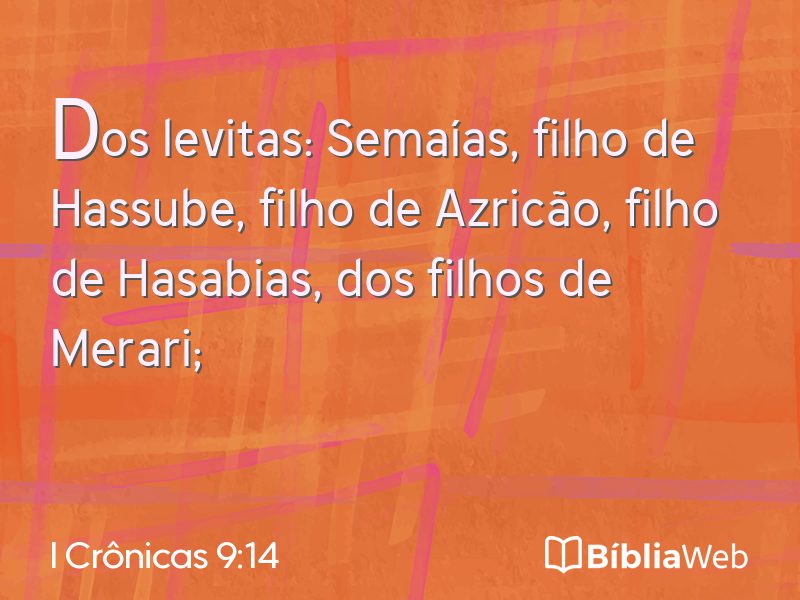 I Crônicas 9:14 em imagem para compartilhar