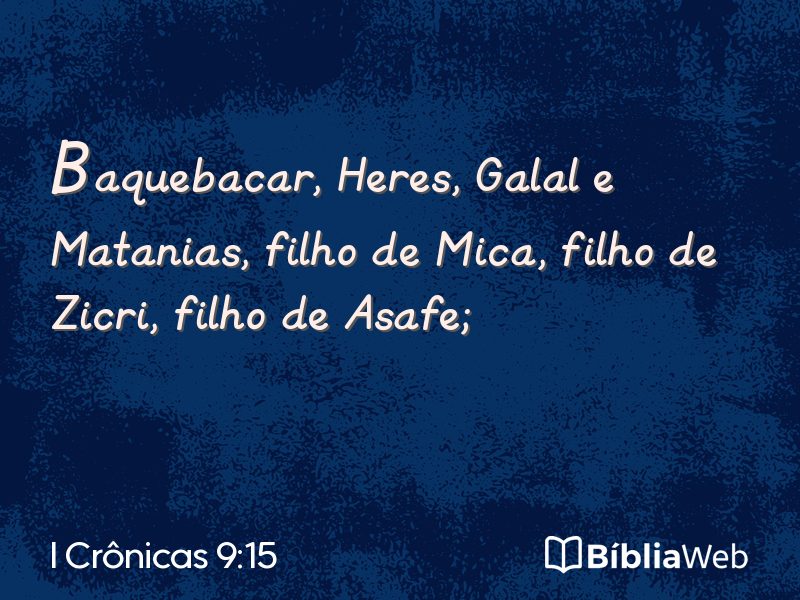 I Crônicas 9:15 em imagem para compartilhar
